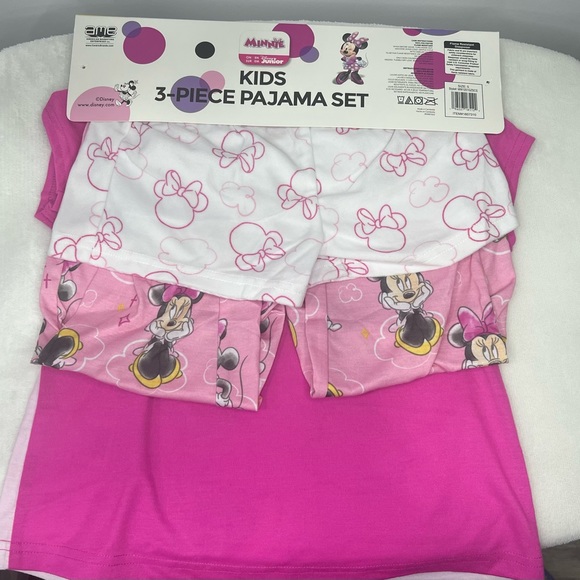 Disney Junior Minnie Mouse Believe kids 3 Piece Pajama Set | Pink | New - Picture 5 of 8